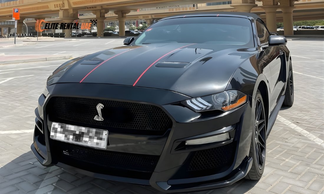 Ford Mustang Convertible Black in Dubai available for rental all over the UAE