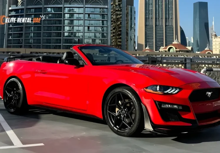 Ford Mustang Convertible Red in Dubai available for rental across the UAE