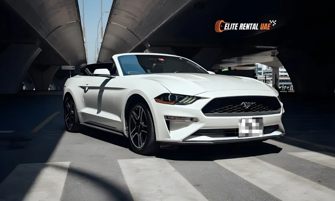 Ford Mustang Convertible White in Dubai available for rental across the UAE