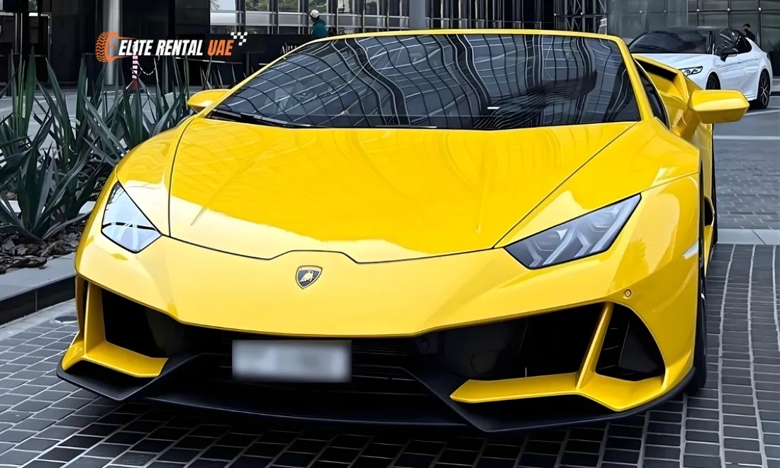 Lamborghini Huracan Yellow Convertible in Dubai available for rental all over the UAE