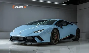 Lamborghini Huracan Coupe Blue in Dubai available for rental all over the UAE