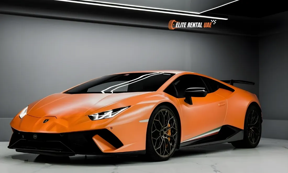 Lamborghini Huracan Coupe Orange in Dubai available for rental all over the UAE
