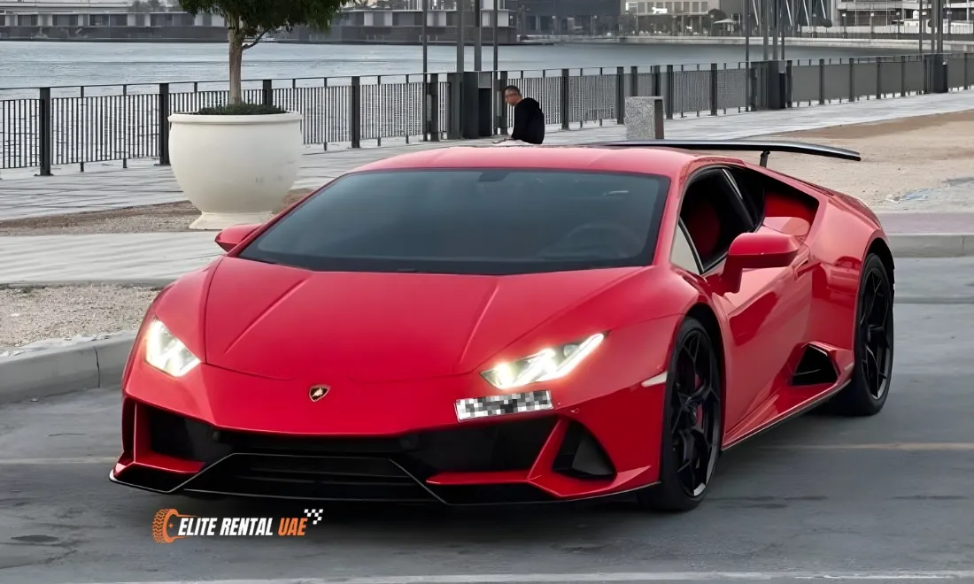 Lamborghini Huracan EVO Red in Dubai available for rental all over the UAE