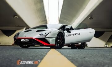 Lamborghini Huracan STO performance focused exterior available for hire in Dubai and all over the UAE