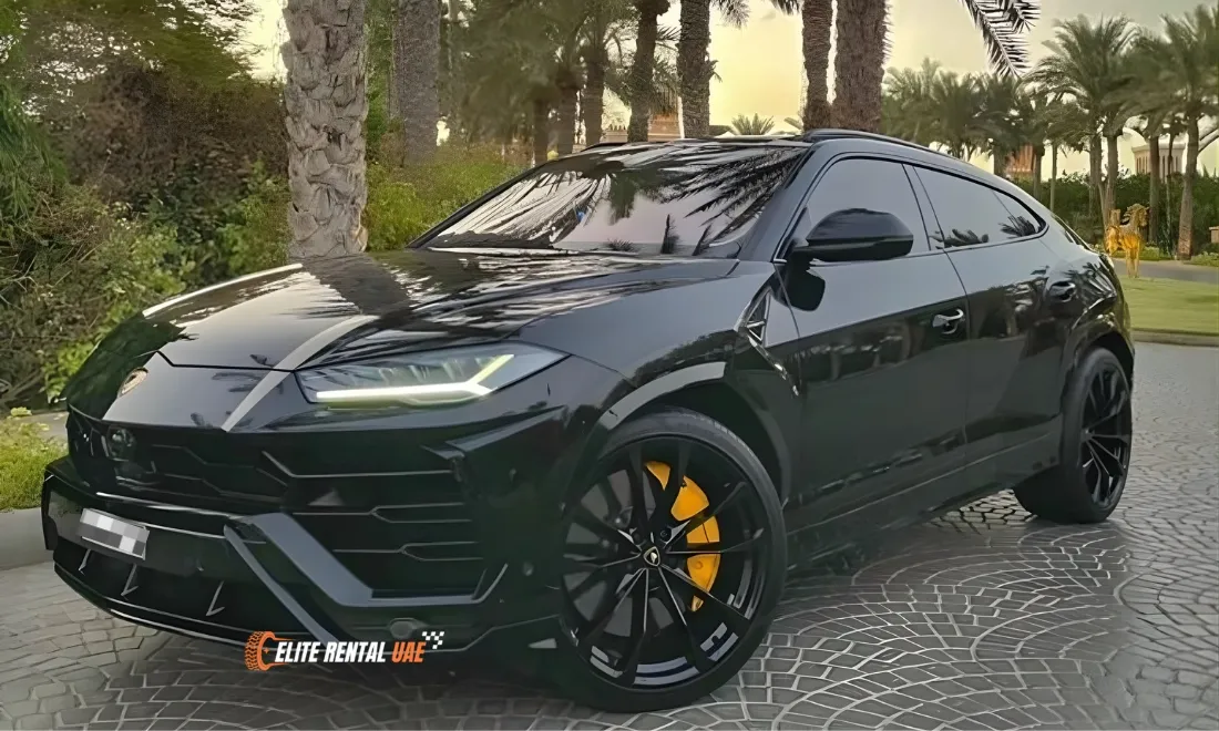 Lamborghini Urus Black luxury performance SUV available for rent in Dubai and all over the UAE
