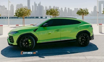 Lamborghini Urus Green luxury SUV available for rental in Dubai and all over the UAE