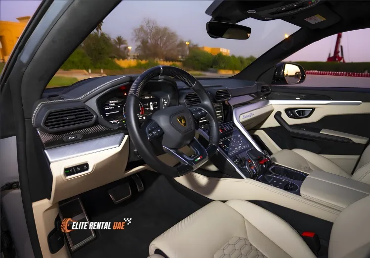 Lamborghini Urus Mansory interior luxury SUV available for rental all over the UAE