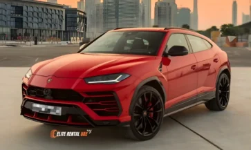 Lamborghini Urus Red performance SUV available for rent in Dubai and all over the UAE