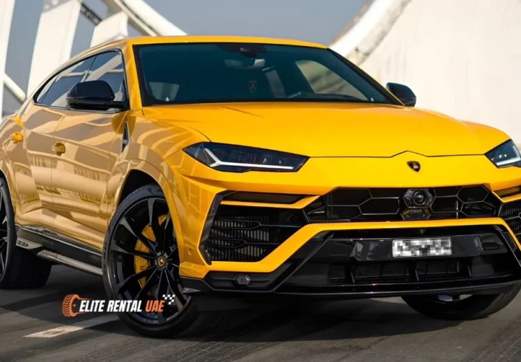 Lamborghini Urus Yellow luxury SUV available for rent in Dubai and all over the UAE