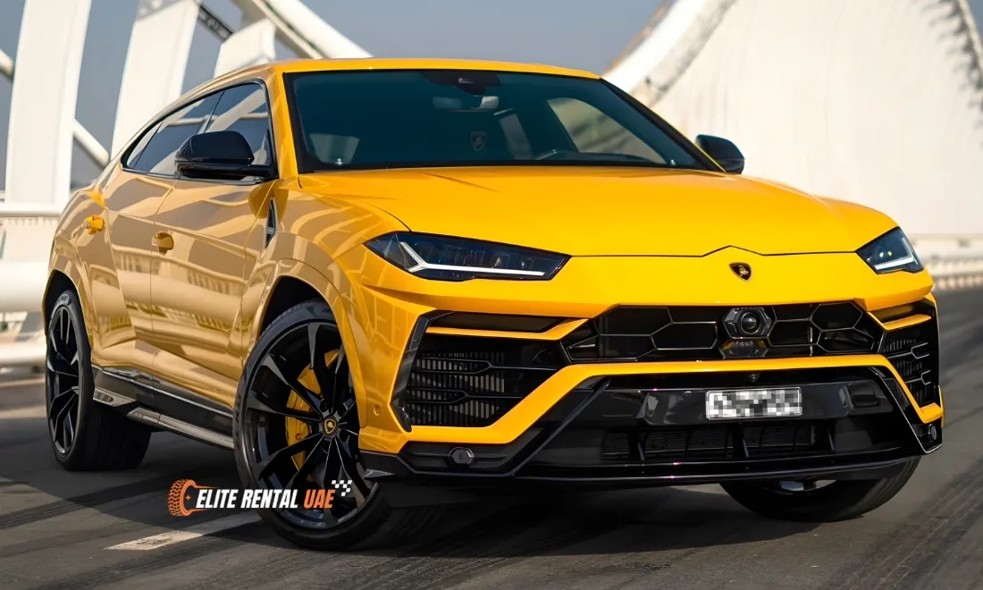 Lamborghini Urus Yellow luxury SUV available for rent in Dubai and all over the UAE