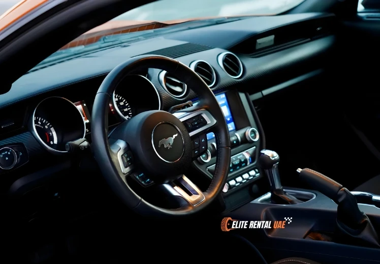 Sporty interior of Ford Mustang Coupe with modern performance features