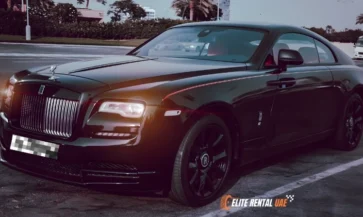Black Rolls Royce Wraith luxury coupe available for premium car rental