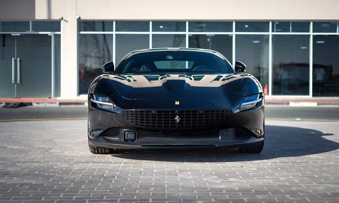 Ferrari Purosangue front view premium performance SUV available for rent in Dubai
