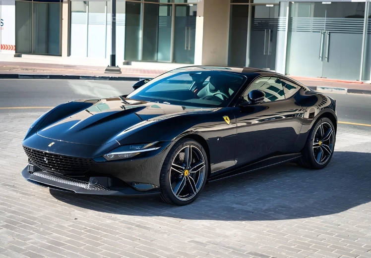 Ferrari Purosangue front side view luxury SUV supercar rental in Dubai UAE